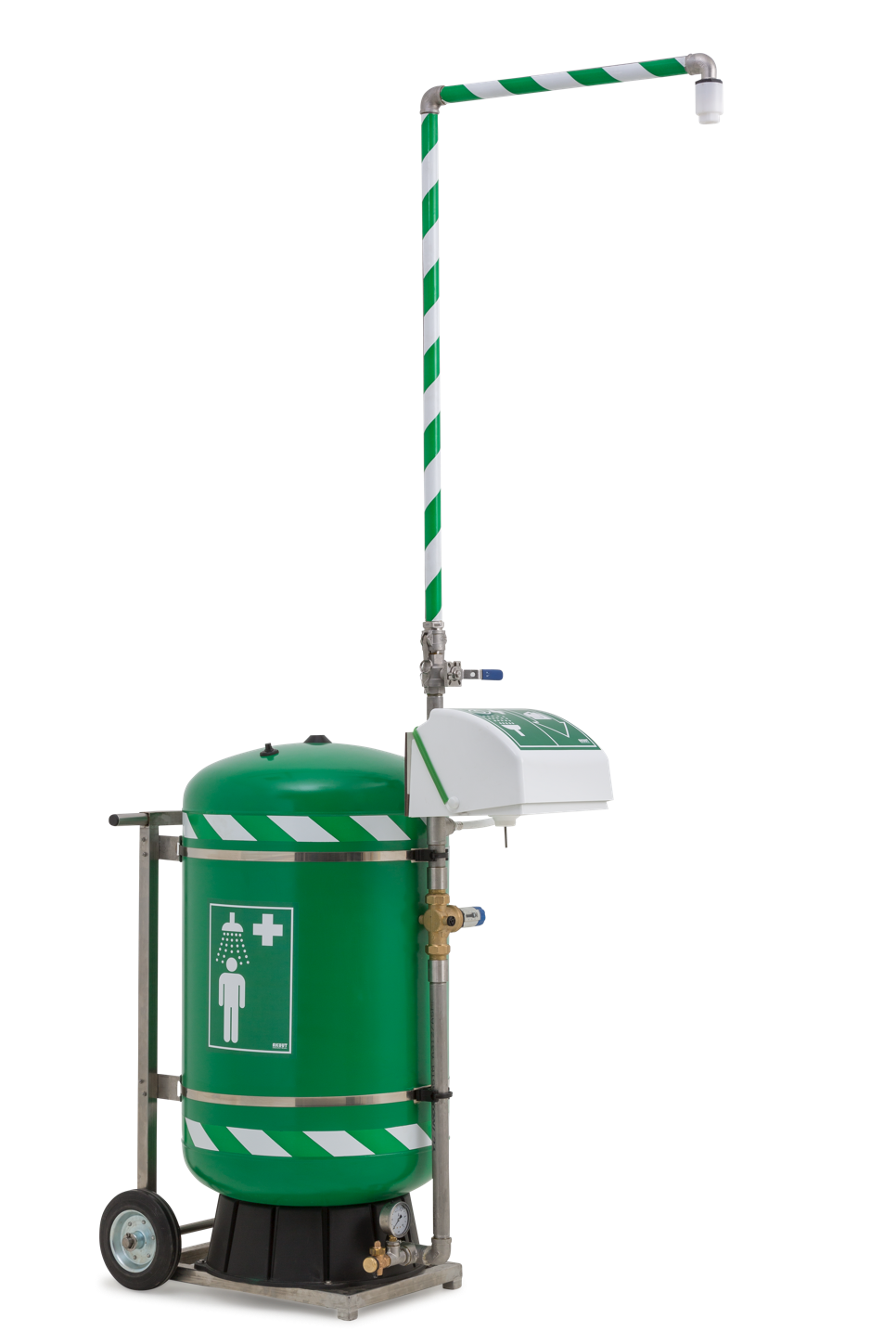 Akuut Industrial, nooddouches, oogdouches, elektrische doorstroomverwarmers